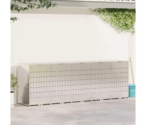 Ratiņu Tvertņu Glabāšana 3 Tvertņiem Sudraba Vidaxl