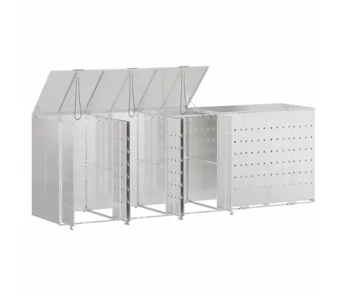 Ratiņu Tvertņu Glabāšana 3 Tvertņiem Sudraba Vidaxl