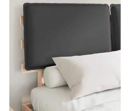 Voodiraam Pehme Peatoega Peaga Tumehall 150 X 200 Cm Tahke Mänd