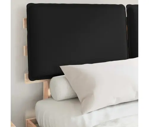 Gultas Rāmis Ar Polsterētu Galvas Balstu Melna 150 X 200 Cm Vidaxl