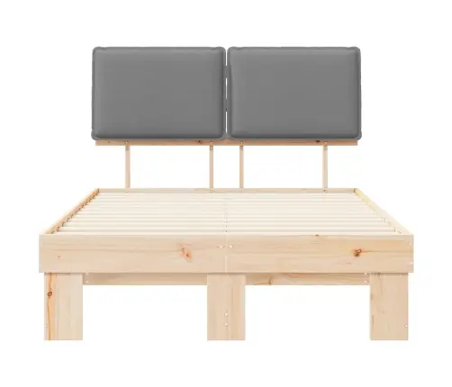 Gultas Rāmis Ar Polsterētu Galvas Balstu Gaiši Pelēks Vidaxl