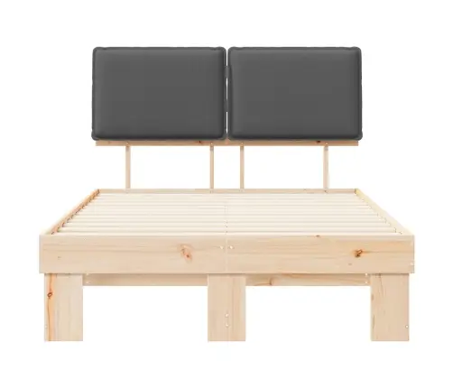 Voodiraam Pehme Peatoega Peaga Tumehall 120 X 200 Cm Tahke Mänd