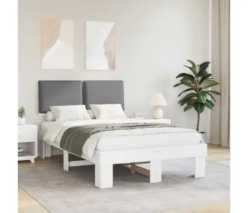 Gultas Rāmis Ar Polsterētu Galvas Balstu Gaiši Pelēks Vidaxl