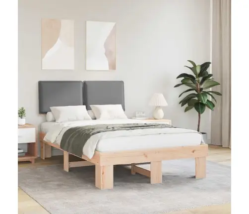 Gultas Rāmis Ar Polsterētu Galvas Balstu Gaiši Pelēks Vidaxl