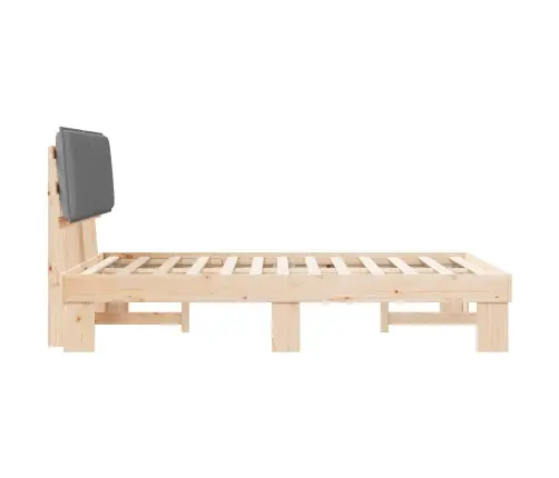 Gultas Rāmis Ar Polsterētu Galvas Balstu Gaiši Pelēks Vidaxl