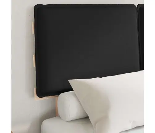 Gultas Rāmis Ar Polsterētu Galvas Balstu Melna 120 X 190 Cm Vidaxl