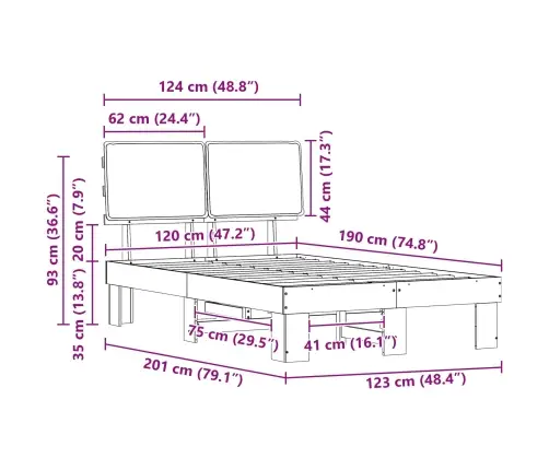 Lovo Rėmas Su Apmuštu Galvūgaliu Taupe 120 X 190 Cm