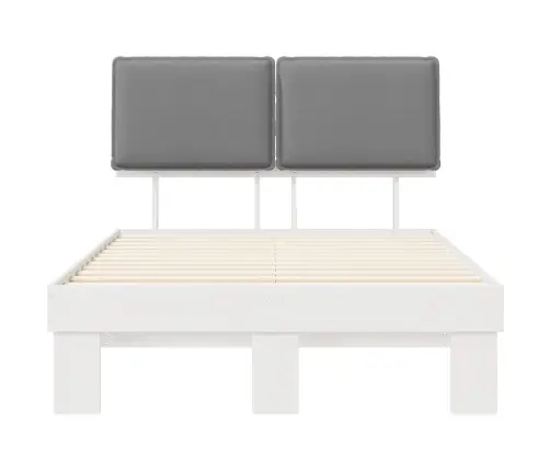 Gultas Rāmis Ar Polsterētu Galvas Balstu Gaiši Pelēks Vidaxl
