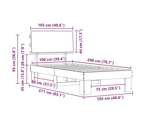 Lovo Rėmas Su Apmuštu Galvūgaliu Tamsiai Pilka 100 X 200 Cm