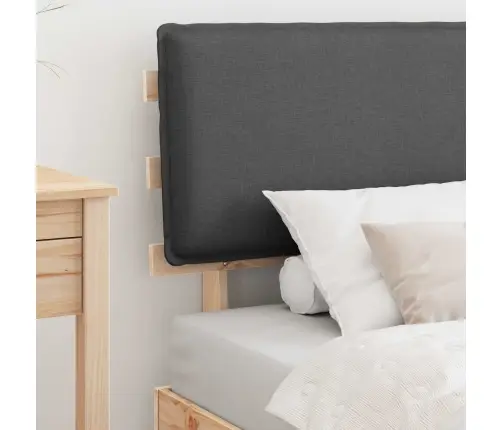 Gultas Rāmis Ar Polsterētu Galvas Balstu Tumši Pelēks Vidaxl