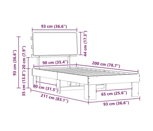 Gultas Rāmis Ar Polsterētu Galvas Balstu Tumši Pelēks Vidaxl