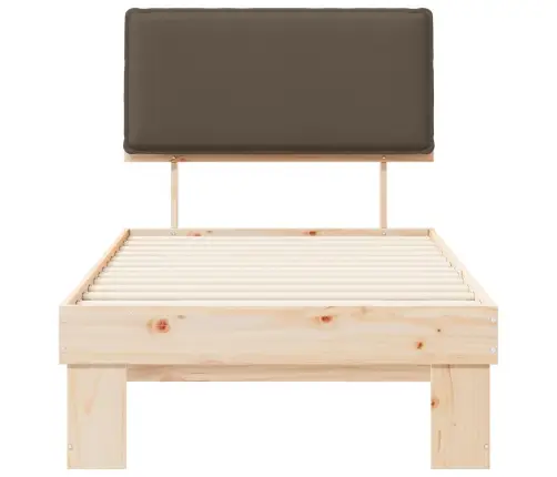 Voodiraam Pehme Peatoega Pruunikashall 90 X 200 Cm Tahke Mänd