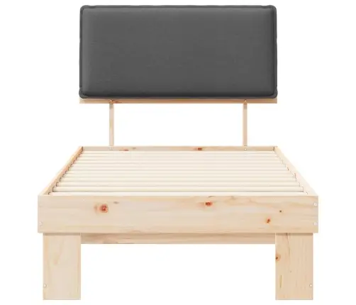 Voodiraam Pehme Peatoega Peaga Tumehall 80 X 200 Cm Tahke Mänd