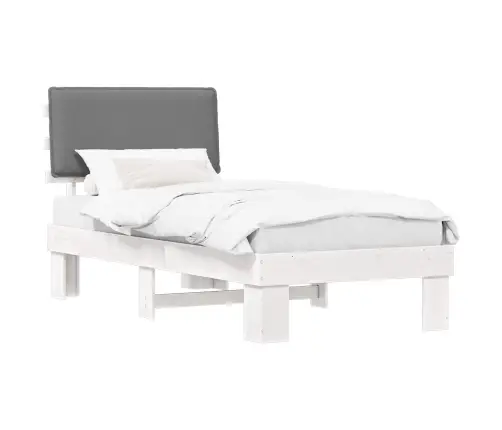 Gultas Rāmis Ar Polsterētu Galvas Balstu Gaiši Pelēks Vidaxl