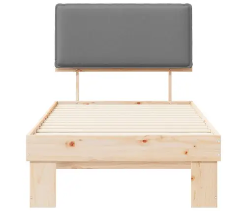 Gultas Rāmis Ar Polsterētu Galvas Balstu Gaiši Pelēks Vidaxl