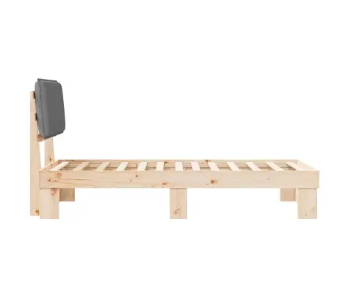 Gultas Rāmis Ar Polsterētu Galvas Balstu Gaiši Pelēks Vidaxl