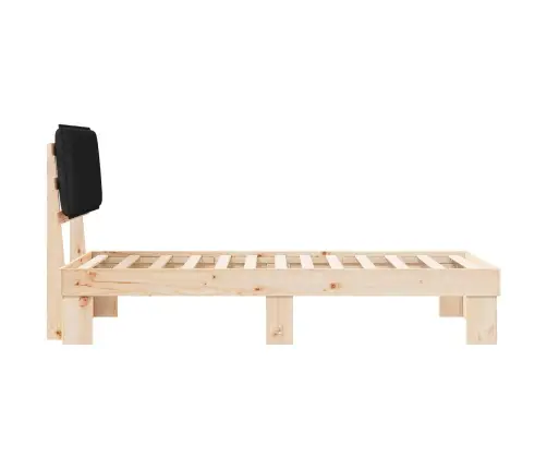 Gultas Rāmis Ar Polsterētu Galvas Balstu Melna 75 X 190 Cm Vidaxl