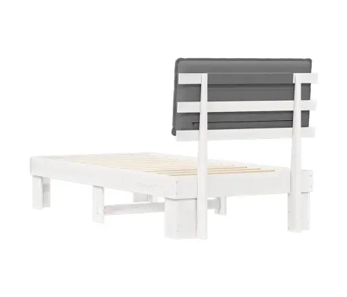 Gultas Rāmis Ar Polsterētu Galvas Balstu Gaiši Pelēks Vidaxl