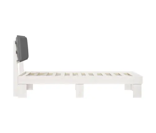 Gultas Rāmis Ar Polsterētu Galvas Balstu Gaiši Pelēks Vidaxl