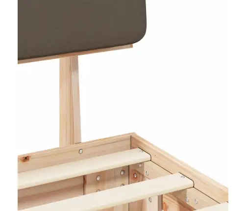 Gultas Rāmis Ar Polsterētu Galvas Balstu Pelēkbrūna Vidaxl