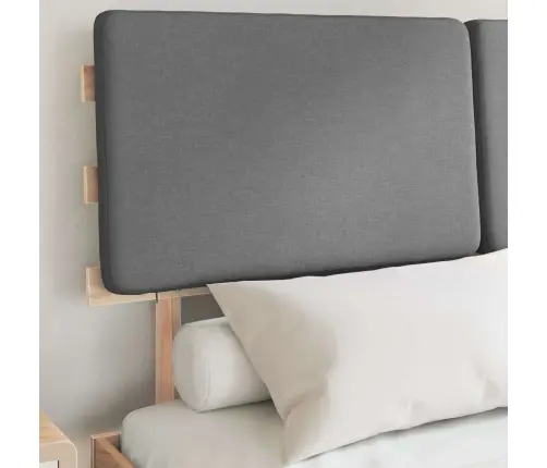 Voodiraam Pehme Peatoega Peaga Helehall 140 X 200 Cm Tahke Mänd