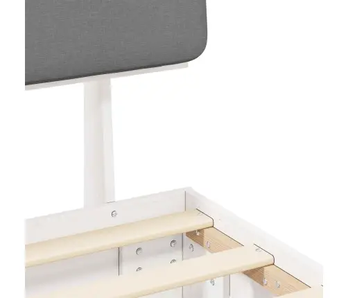 Gultas Rāmis Ar Polsterētu Galvas Balstu Gaiši Pelēks Vidaxl