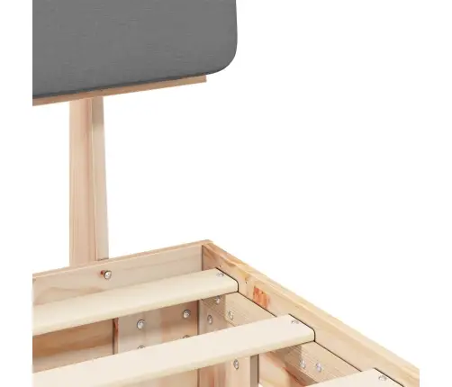 Gultas Rāmis Ar Polsterētu Galvas Balstu Gaiši Pelēks Vidaxl