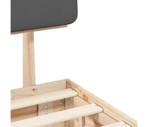 Voodiraam Pehme Peatoega Peaga Tumehall 120 X 200 Cm Tahke Mänd