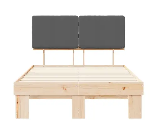 Voodiraam Pehme Peatoega Peaga Tumehall 120 X 200 Cm Tahke Mänd