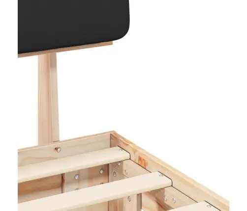 Gultas Rāmis Ar Polsterētu Galvas Balstu Melna 120 X 200 Cm Vidaxl