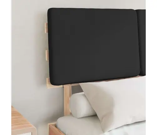 Gultas Rāmis Ar Polsterētu Galvas Balstu Melna 120 X 200 Cm Vidaxl