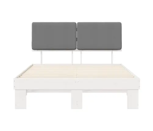 Gultas Rāmis Ar Polsterētu Galvas Balstu Gaiši Pelēks Vidaxl