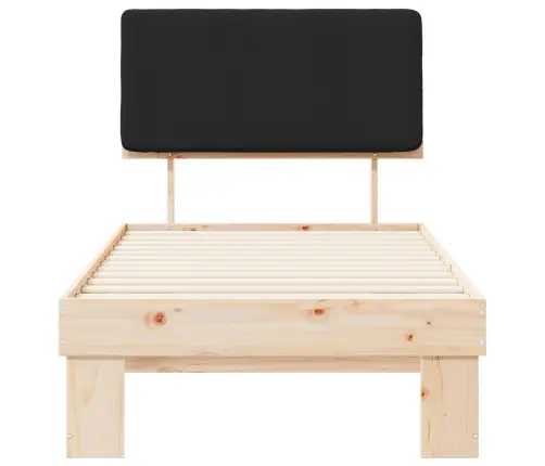 Voodiraam Pehme Peatoega Peaga Must 90 X 200 Cm Tahke Mänd