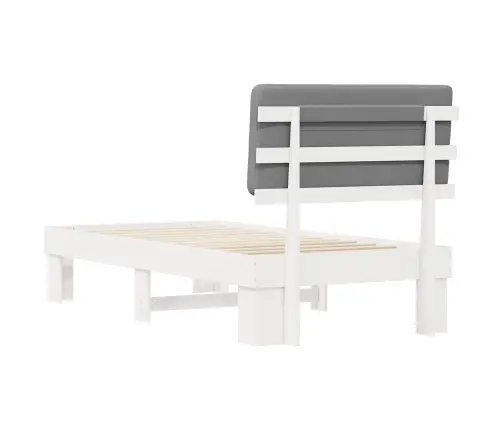 Gultas Rāmis Ar Polsterētu Galvas Balstu Gaiši Pelēks Vidaxl