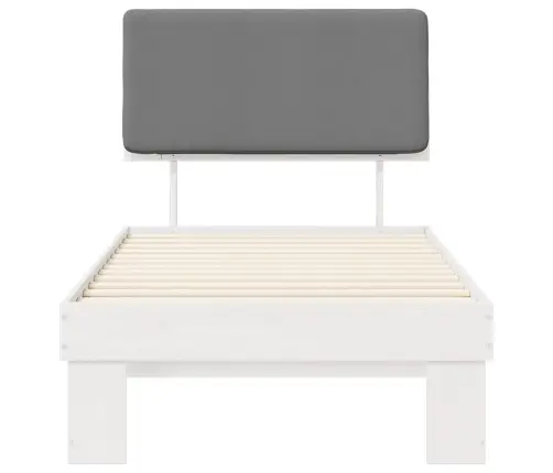 Gultas Rāmis Ar Polsterētu Galvas Balstu Gaiši Pelēks Vidaxl