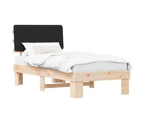 Lovo Rėmas Su Apmuštu Galvūgaliu Juoda 90 X 190 Cm