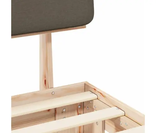 Gultas Rāmis Ar Polsterētu Galvas Balstu Pelēkbrūna 90 X 190 Cm Vidaxl