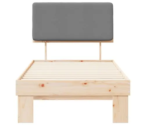 Gultas Rāmis Ar Polsterētu Galvas Balstu Gaiši Pelēks Vidaxl