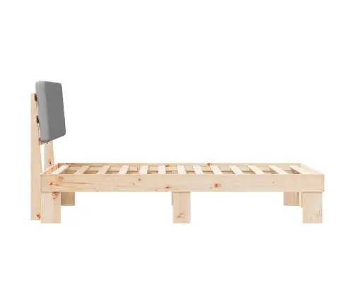 Gultas Rāmis Ar Polsterētu Galvas Balstu Gaiši Pelēks Vidaxl