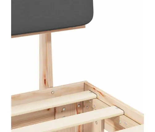 Voodiraam Pehme Peatoega Peaga Tumehall 75 X 190 Cm Tahke Mänd