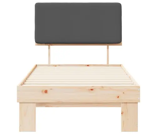 Voodiraam Pehme Peatoega Peaga Tumehall 75 X 190 Cm Tahke Mänd