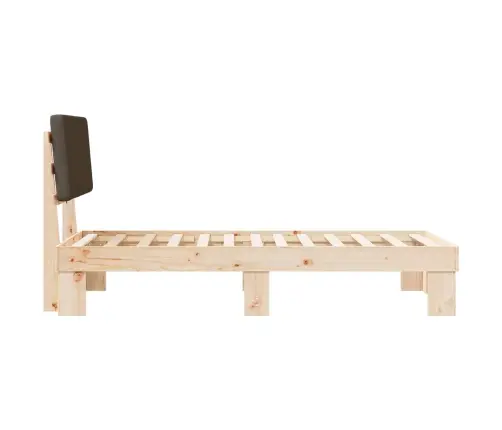 Gultas Rāmis Ar Polsterētu Galvas Balstu Pelēkbrūna 75 X 190 Cm Vidaxl