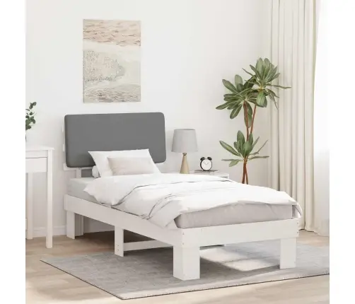 Voodiraam Pehme Peatoega Peaga Helehall 75 X 190 Cm Tahke Mänd