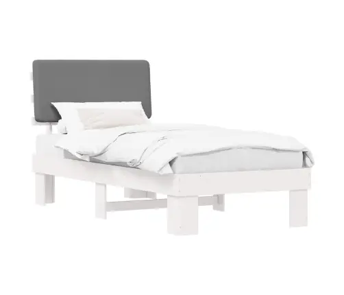 Voodiraam Pehme Peatoega Peaga Helehall 75 X 190 Cm Tahke Mänd