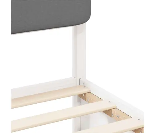 Voodiraam Pehme Peatoega Pruunikashall 135 X 190 Cm Tahke Mänd