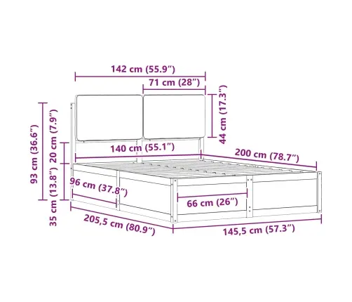 Gultas Rāmis Ar Polsterētu Galvas Balstu Pelēkbrūna 90 X 200 Cm Vidaxl