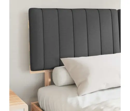 Gultas Rāmis Ar Polsterētu Galvas Balstu Tumši Pelēks Vidaxl