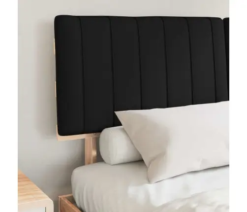 Gultas Rāmis Ar Polsterētu Galvas Balstu Melna 160 X 200 Cm Vidaxl