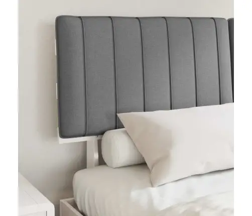 Gultas Rāmis Ar Polsterētu Galvas Balstu Gaiši Pelēks Vidaxl