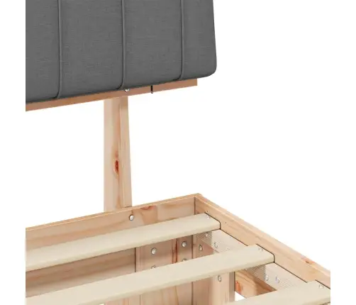 Gultas Rāmis Ar Polsterētu Galvas Balstu Gaiši Pelēks Vidaxl